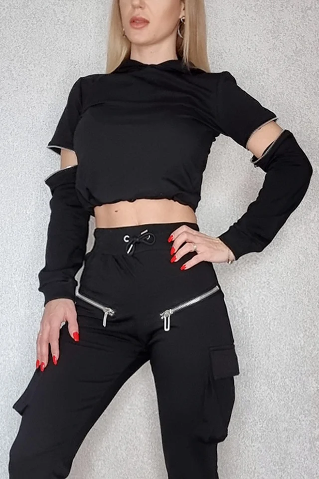 Bluza sport Fancy cu gluga