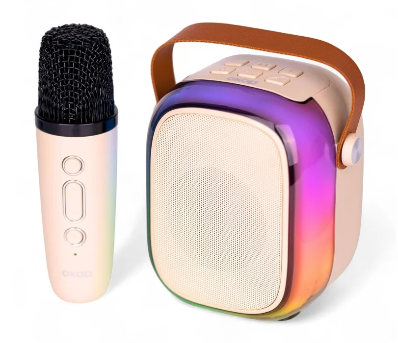 Boxa bluetooth cu microfon wireless KP K01 cu lumini RGB efecte vocale