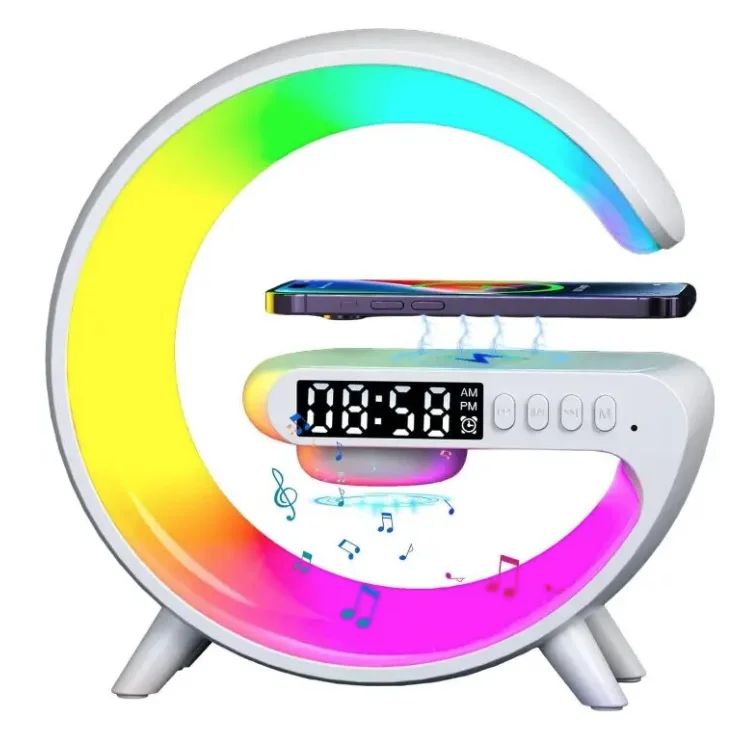 Boxa Mica bluetooth G63 cu Statie incarcare wireless si lampa RGB