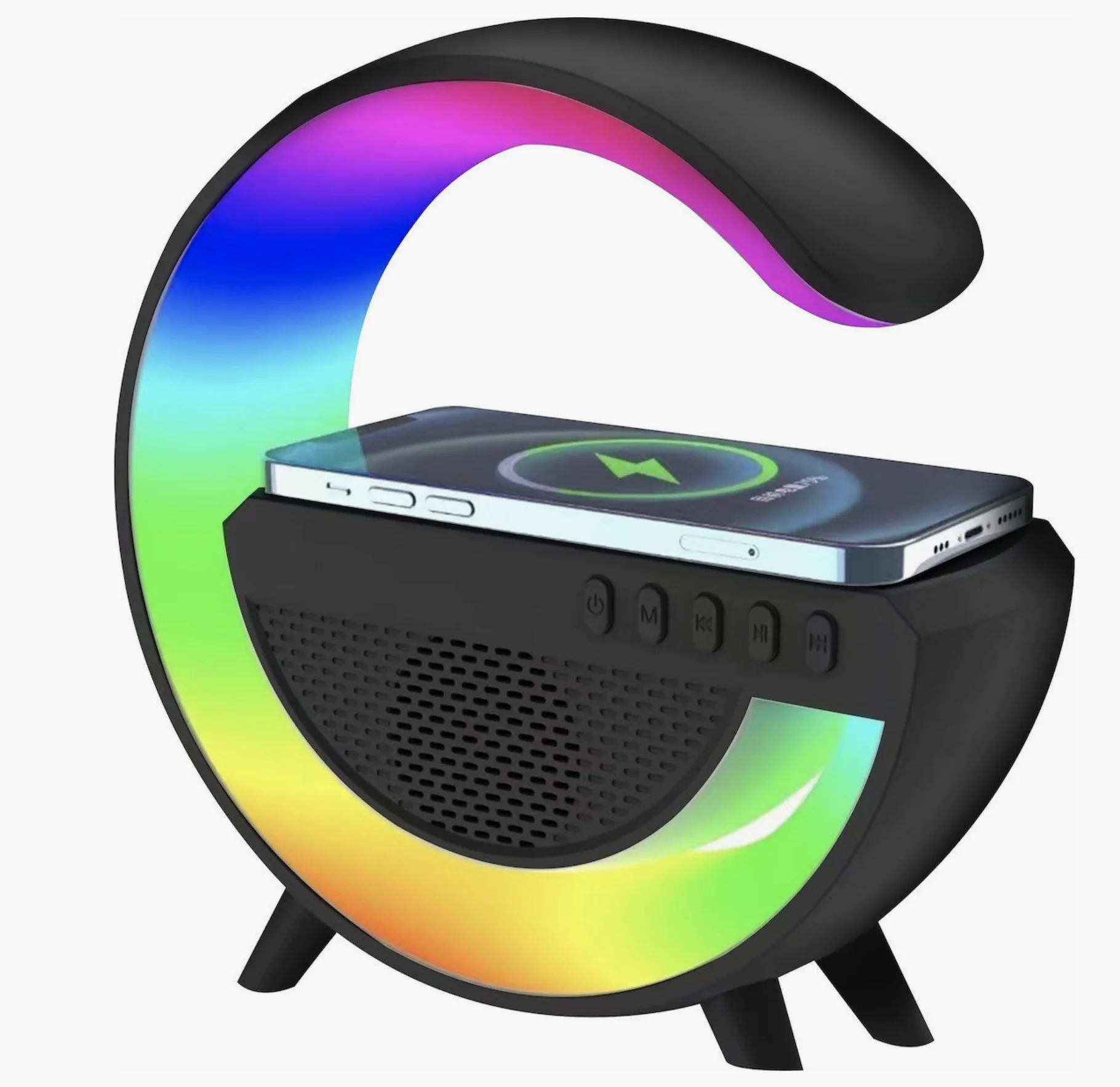 Boxa Multifunctionala G500 3 in 1 lampa LED RGB smart bluetooth Incarcator telefon wireless