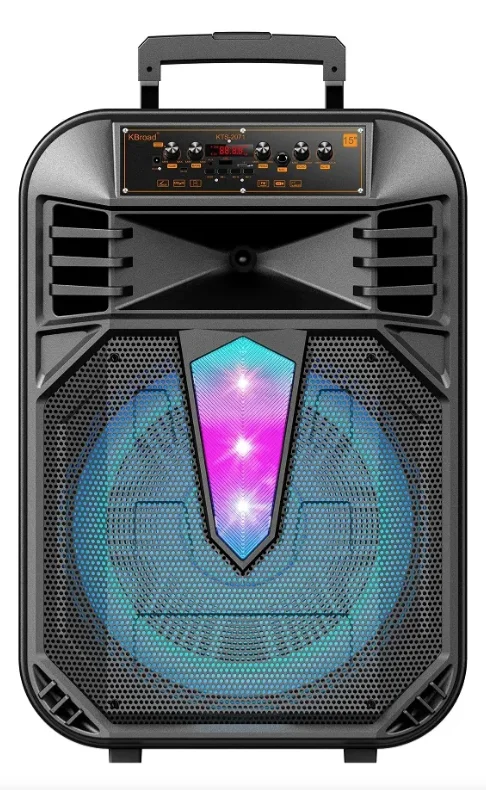 Boxa portabila 15 inch cu microfon KTS 2071 RGB Bluetooth USB SD FM tip TROLLER