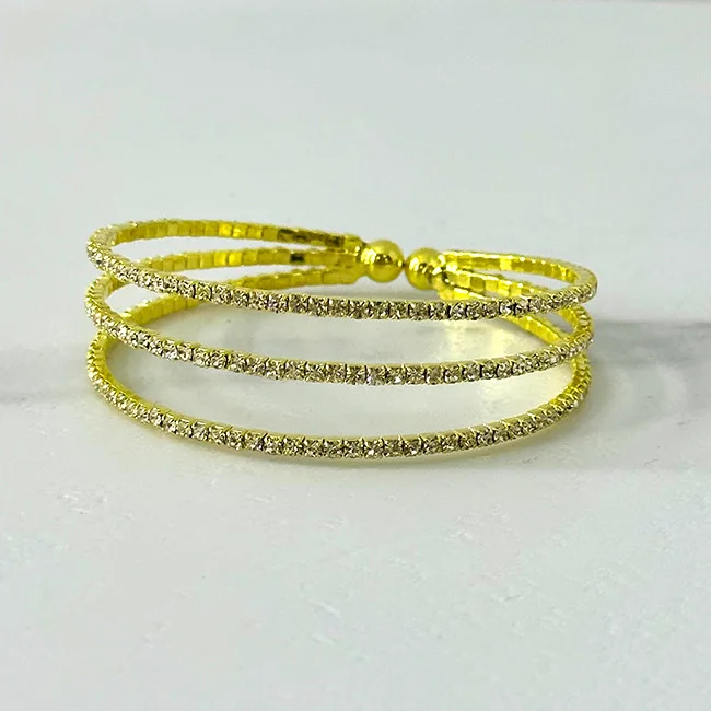 Bratara de ocazie Briliant, cu pietre semipretioase, in cutie cadou, Auriu