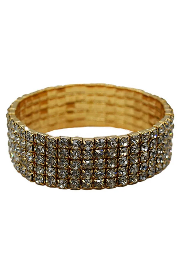 Bratara lata Noyr, cu pietre semipretioase, pentru femei, auriu, BN011