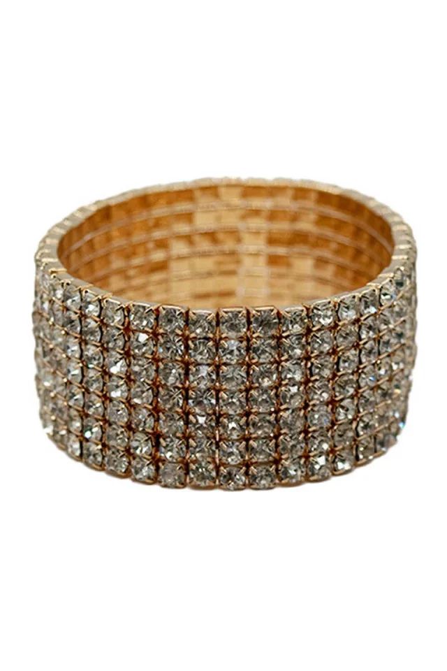 Bratara lata Noyr, cu pietre semipretioase, pentru femei, auriu, BN012