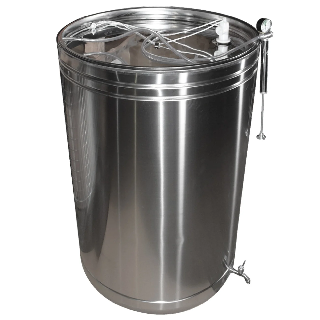 Butoi (cisterna) INOX cu capac flotant 270 L si camera din silicon, cadou robinet din INOX