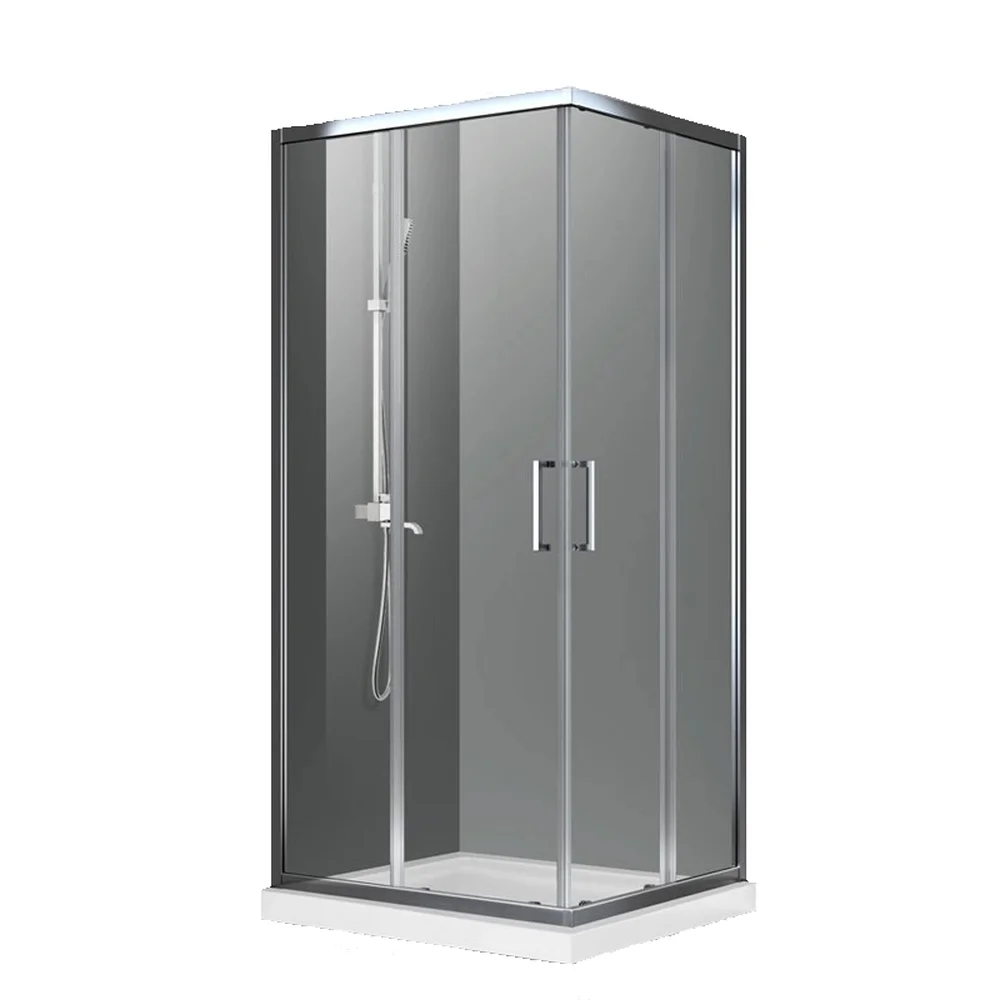 Cabina dus patrata crom 80x80 cm, Mediterraneo, Hector