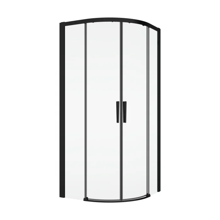 Cabina dus semirotunda, 80x80 cm, negru mat, Ronal Divera