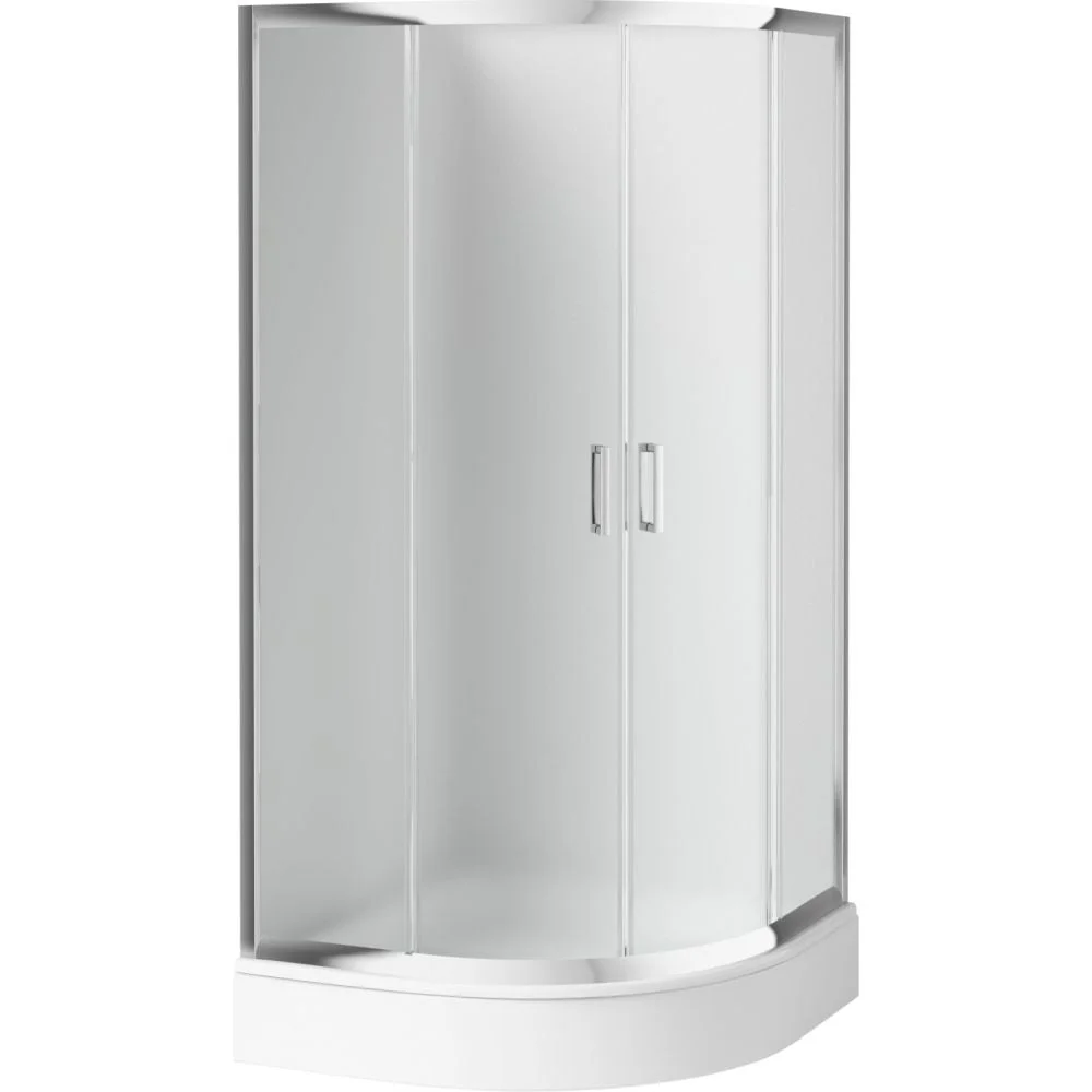 Cabina dus semirotunda 90x90 cm, sticla mata cu 2 usi culisante, Deante Funkia