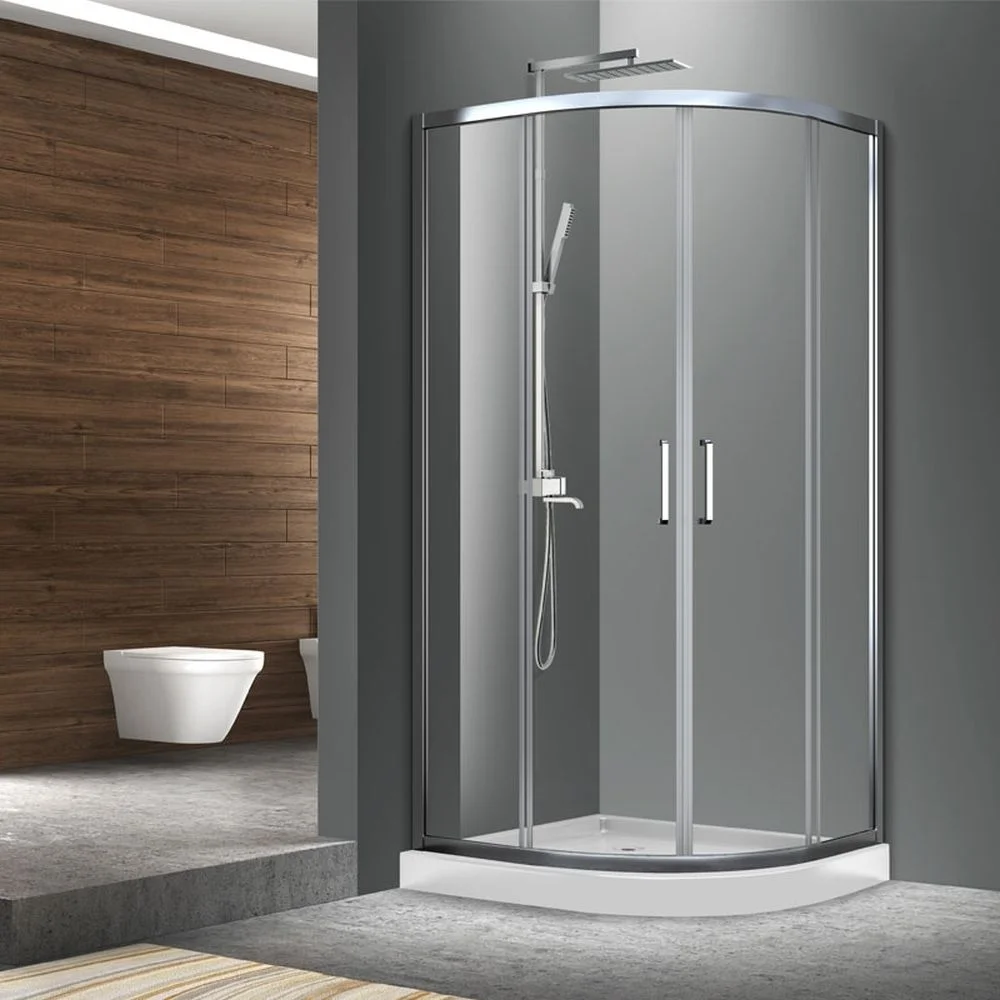 Cabina dus semirotunda crom 90x90 cm, Mediterraneo Meda