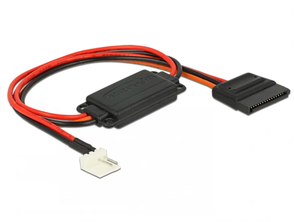 Cablu de alimentare conversie voltaj Floppy 4 pini 5V la SATA 15 pini 3.3V + 5V T-M, Delock 62906*