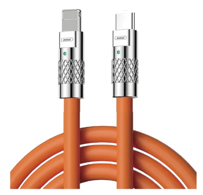 Cablu de incarcare telefon Q SJ980 TypeC la Lightening portocaliu