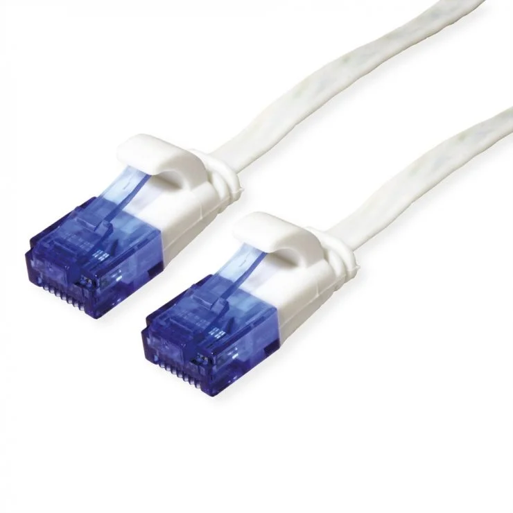 Cablu de retea RJ45 Cat.6A (Class EA) extra-flat 0.5m Alb, Value 21.99.2060