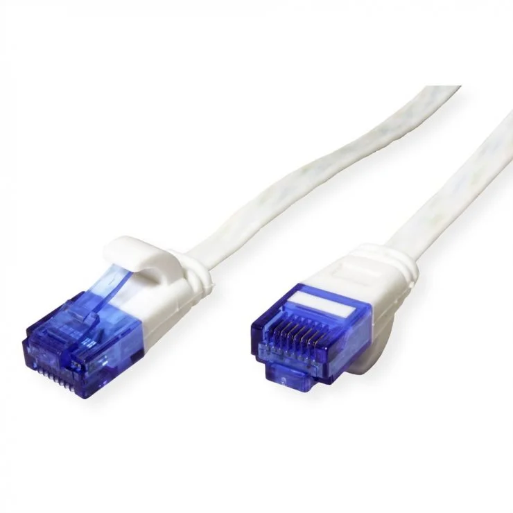 Cablu de retea RJ45 Cat.6A (Class EA) extra-flat 2m Alb, Value 21.99.2062