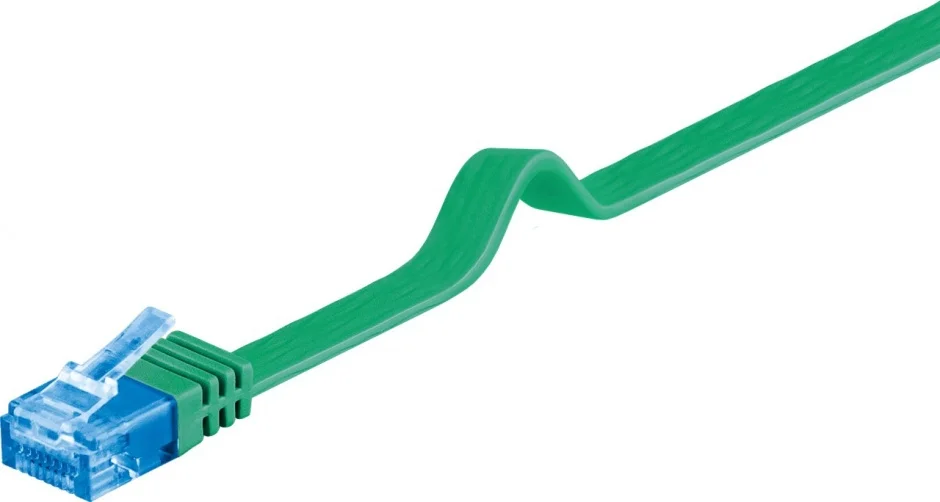 Cablu de retea RJ45 CAT 6A flat UTP 5m Verde, Goobay 96341
