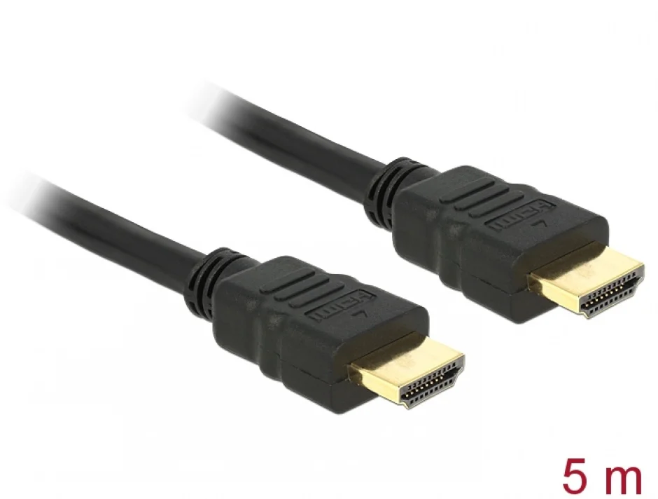 Cablu HDMI High Speed cu Ethernet 4K30Hz 5m, Delock 84409