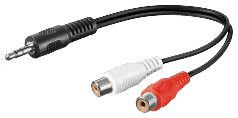 Cablu Jack stereo 3.5mm la 2 x RCA T-M 20cm, KJACKCINF02