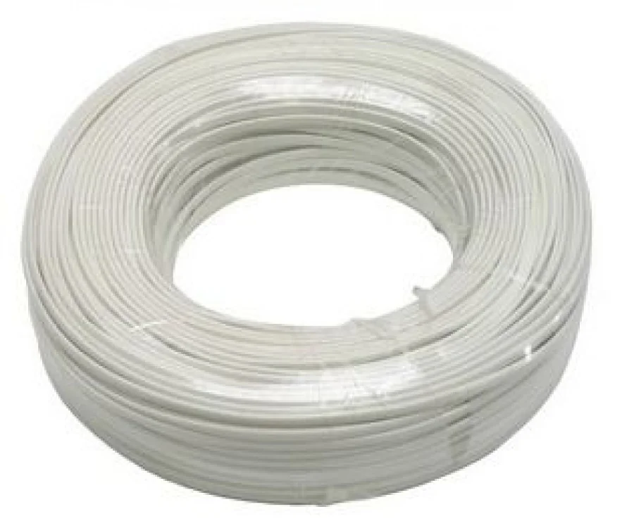 Cablu rola telefon 4 fire flat, 100m, Alb, TK4-1W