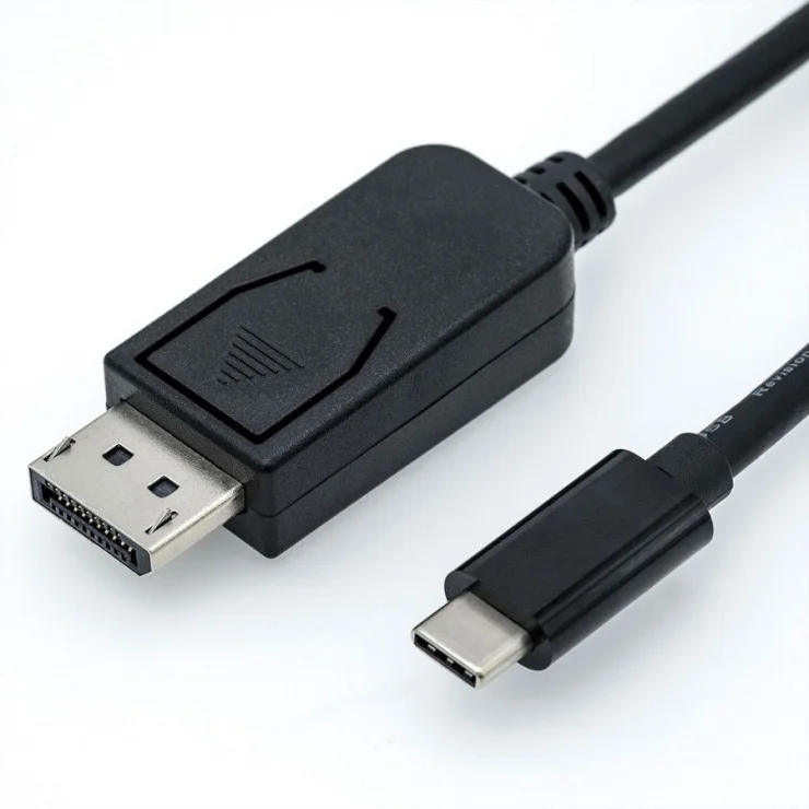Cablu USB tip C la Displayport v1.2 4K60Hz T-T 1m Negru, Roline 11.04.5845