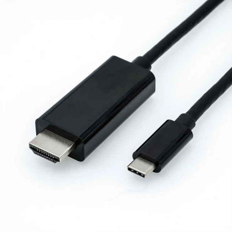 Cablu USB tip C la HDMI 4K60Hz T-T 1m Negru, Roline 11.04.5840