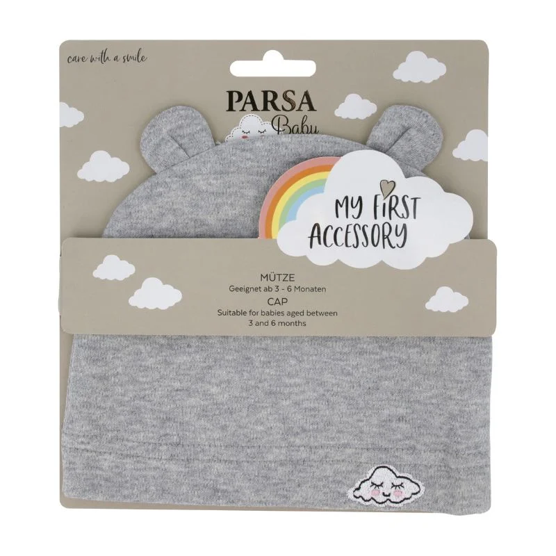 Caciulita cu urechiuse si norisor, gri, 1 bucata, Parsa