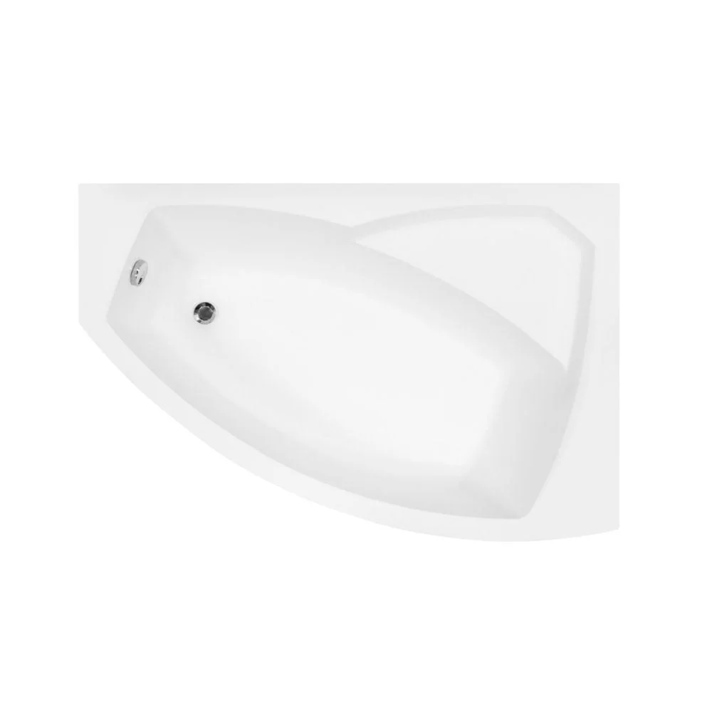 Cada baie asimetrica cu sezut, acril, 160 x 100 cm, orientare dreapta, Besco Rima