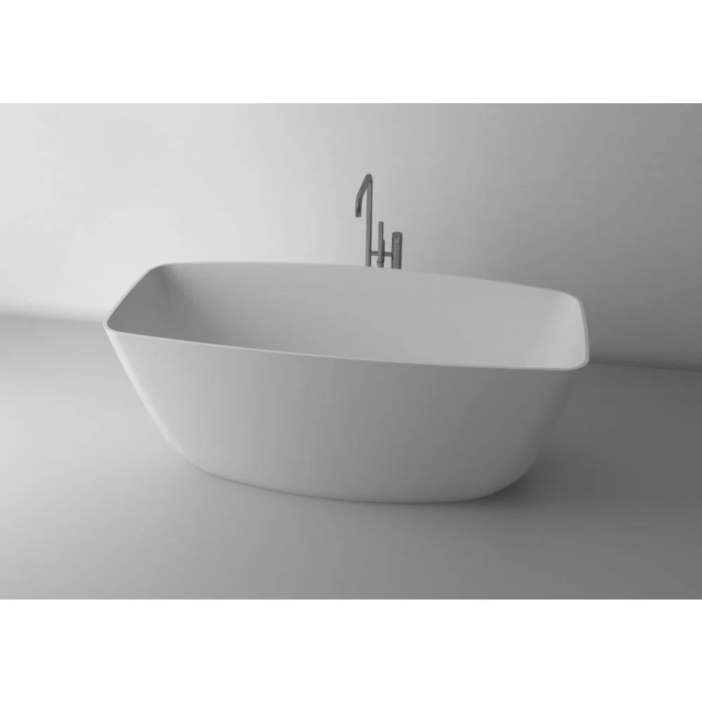 Cada baie freestanding dreptunghiulara, compozit, 156 x 70 cm, Cast Marble Monza