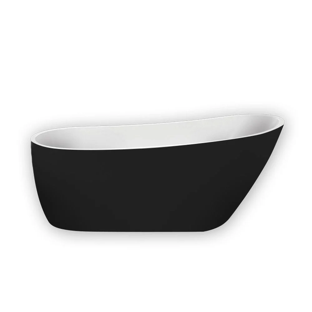 Cada baie freestanding neagra, ovala, acril, 170 x 78 cm Florida Natalia Black 170