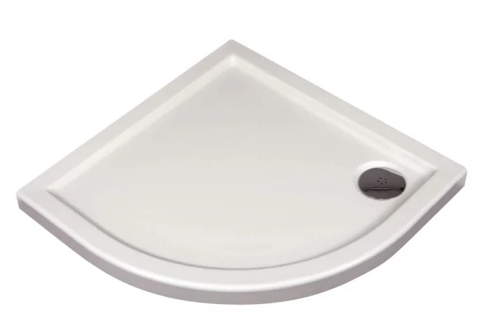 Cadita de dus acrilica, alba, 100x100x5.5 cm, semirotunda, Deante Minimal