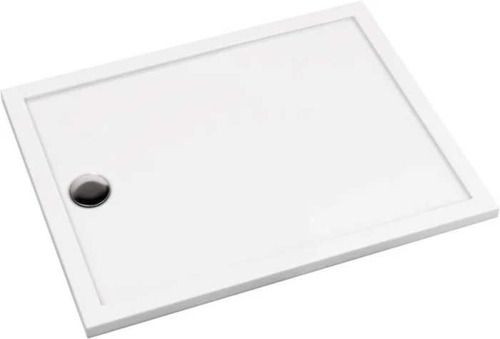 Cadita de dus dreptunghiulara, din acril, alba, 80x90x4.5 cm, Deante Prizma