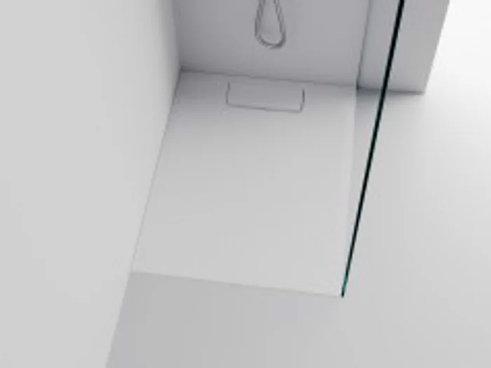 Cadita de dus dreptunghiulara, din compozit, gri, 90x70x3.2 cm, Cast Marble Bilbao