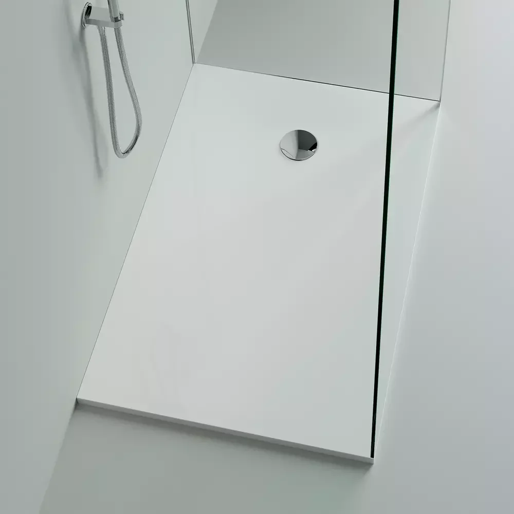 Cadita de dus dreptungiulara, din compozit alba, 120x80x3 cm, Marmite Burgos