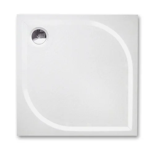 Cadita de dus patrata, din marmura, alba, 80x80x3 cm, finisaj anti-alunecare, Roth ALOHA-M
