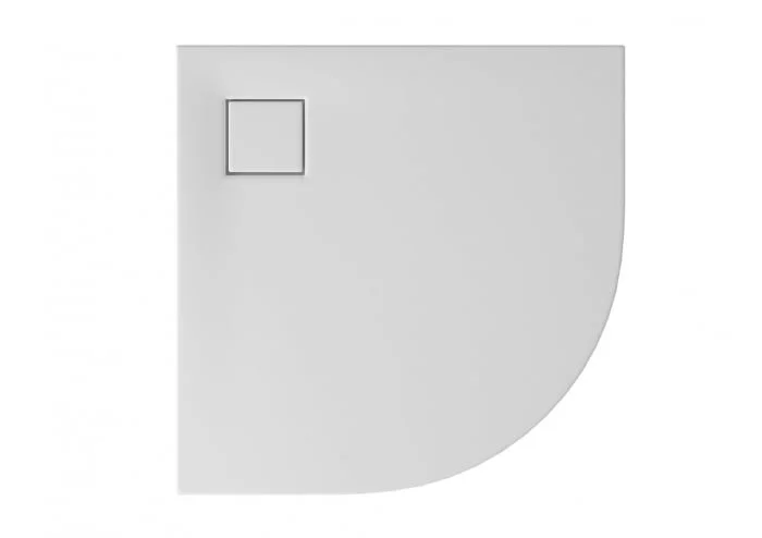 Cadita de dus remirotunda, acril, slim, alb mat, 90x90x4 cm, Cersanit Tako Slim
