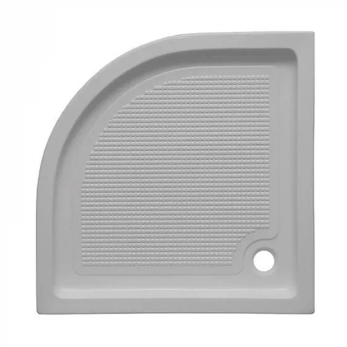 Cadita de dus semirotunda, acril, alba, 90x90x15 cm,  Belform, sifon inclus, Bella