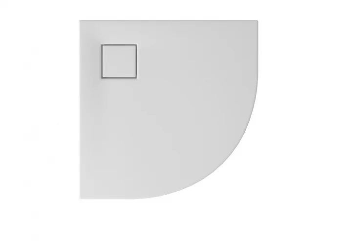 Cadita de dus semirotunda, acril, slim, alb mat, 80x80x4 cm, Cersanit Tako Slim