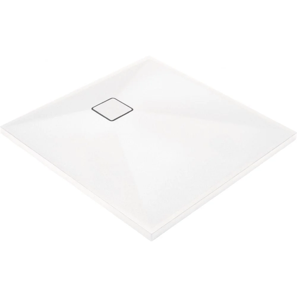 Cadita dus compozit slim patrata alba 80x80 cm Deante Correo Square