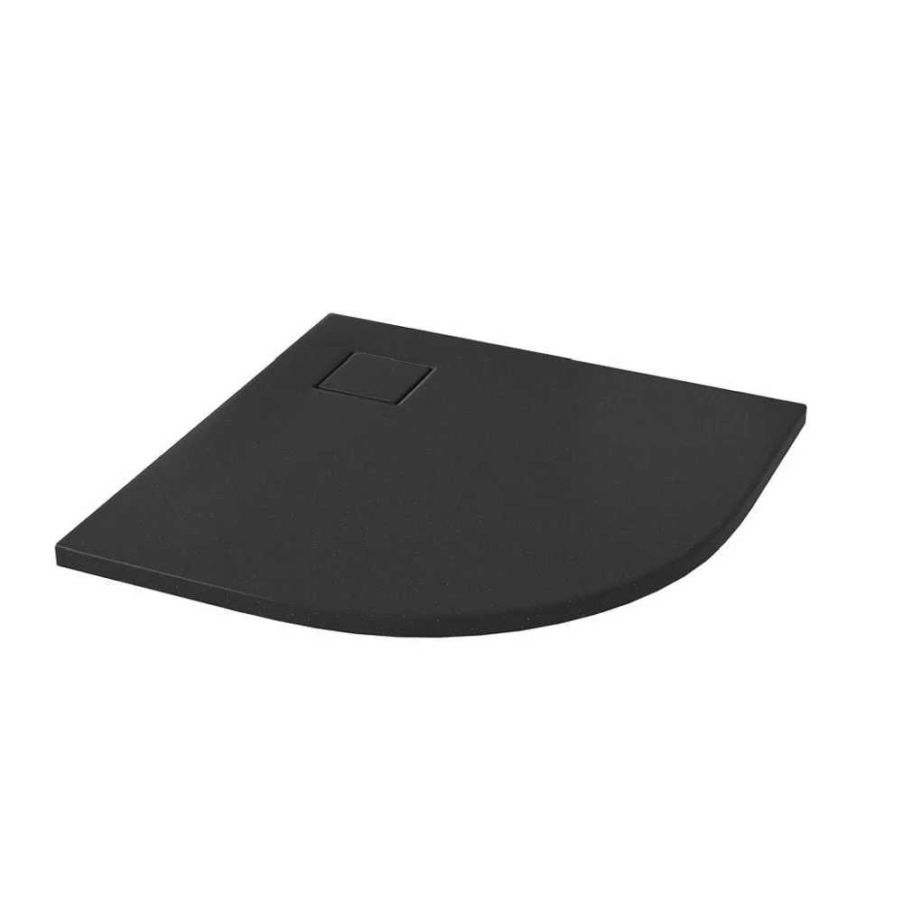 Cadita dus semirotunda neagra 90x90 cm Cersanit Tako Slim cu sifon inclus