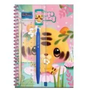 Caiet A5 Bangoberry, Tiggy Trigrisor, rigla, creion, pix, radiera, ascutitoare