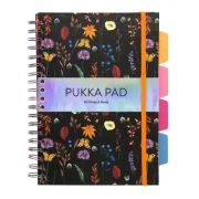 Caiet B5 cu spira si separatoare Pukka Pad Bloom, dictando, 200 file, microperforatii, multicolor