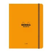 Caiet cu elastic A5+ Rhodia Unlimited, 60 file, dictando, portocaliu