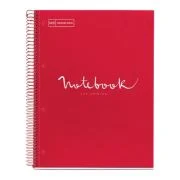 Caiet cu spira, Miquelrius, Emotion, A4, dictando, 80 file, coperta carton dur, rosu