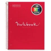 Caiet cu spira, Miquelrius, Emotion, A4, matematica, 120 file, coperta carton dur, rosu
