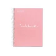 Caiet cu spira Miquelrius Emotions, A4, liniatura punctata, 80 file, coperta carton dur plastifiat, roz