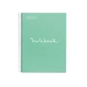 Caiet cu spira Miquelrius Emotions, A5, liniatura punctata, 80 file, coperta carton dur plastifiat, menta