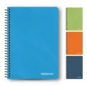 Caiet cu spirala plastic A4 Colorarte, 80 file, velin, colturi rotunjite, coperta plastic 350microni, 70g/mp