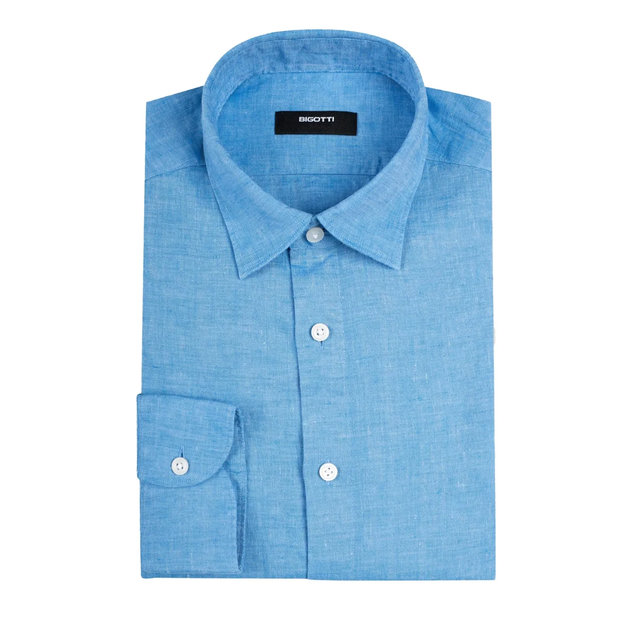 Camasa din 100% in slim uni albastra  Xxl