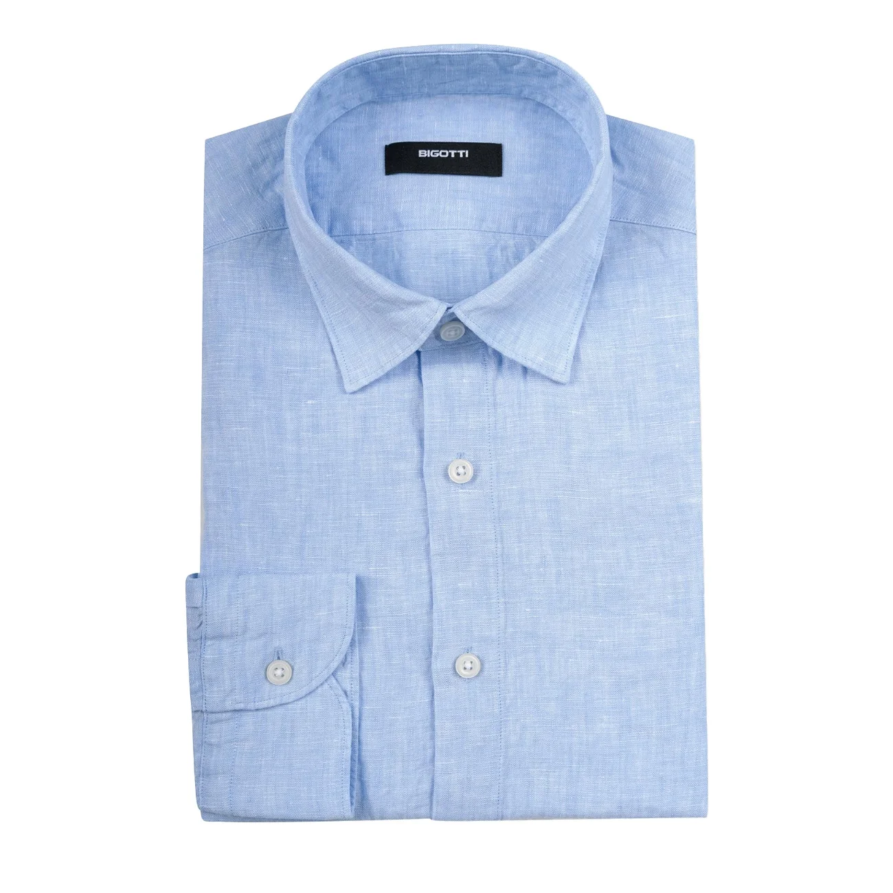 Camasa din in superslim bleu S