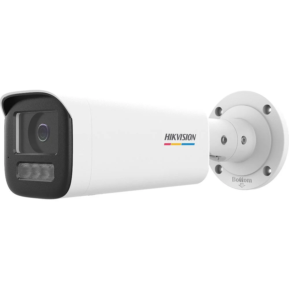 Camera supraveghere exterior IP cu iluminare duala Hikvision ColorVu DS-2CD1B47G2H-LIUF, 4MP, 2.8 mm, IR/ lumina alba 50 m, microfon, slot card, detectie miscare, PoE, IP67