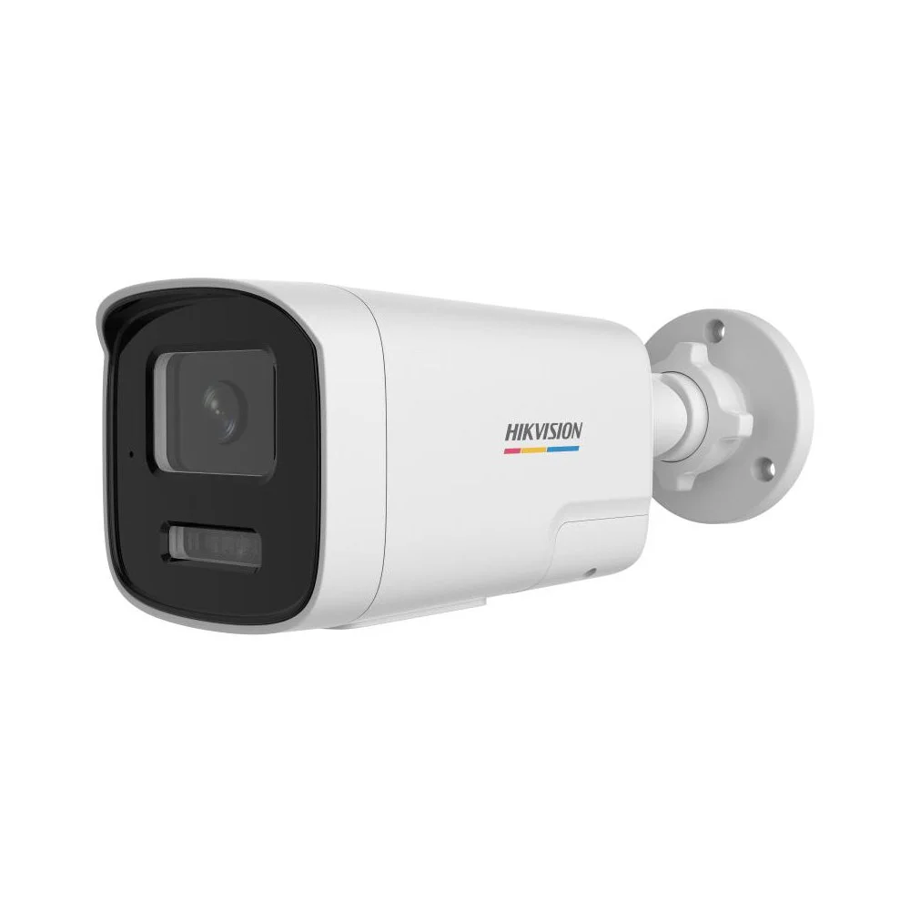Camera supraveghere exterior IP cu iluminare duala Hikvision ColorVu DS-2CD1T27G2H-LIUF/SL(2.8MM) 2MP, 2.8 mm, IR/lumina alba 50 m, microfon si difuzor, slot card, PoE, lumina stroboscopica