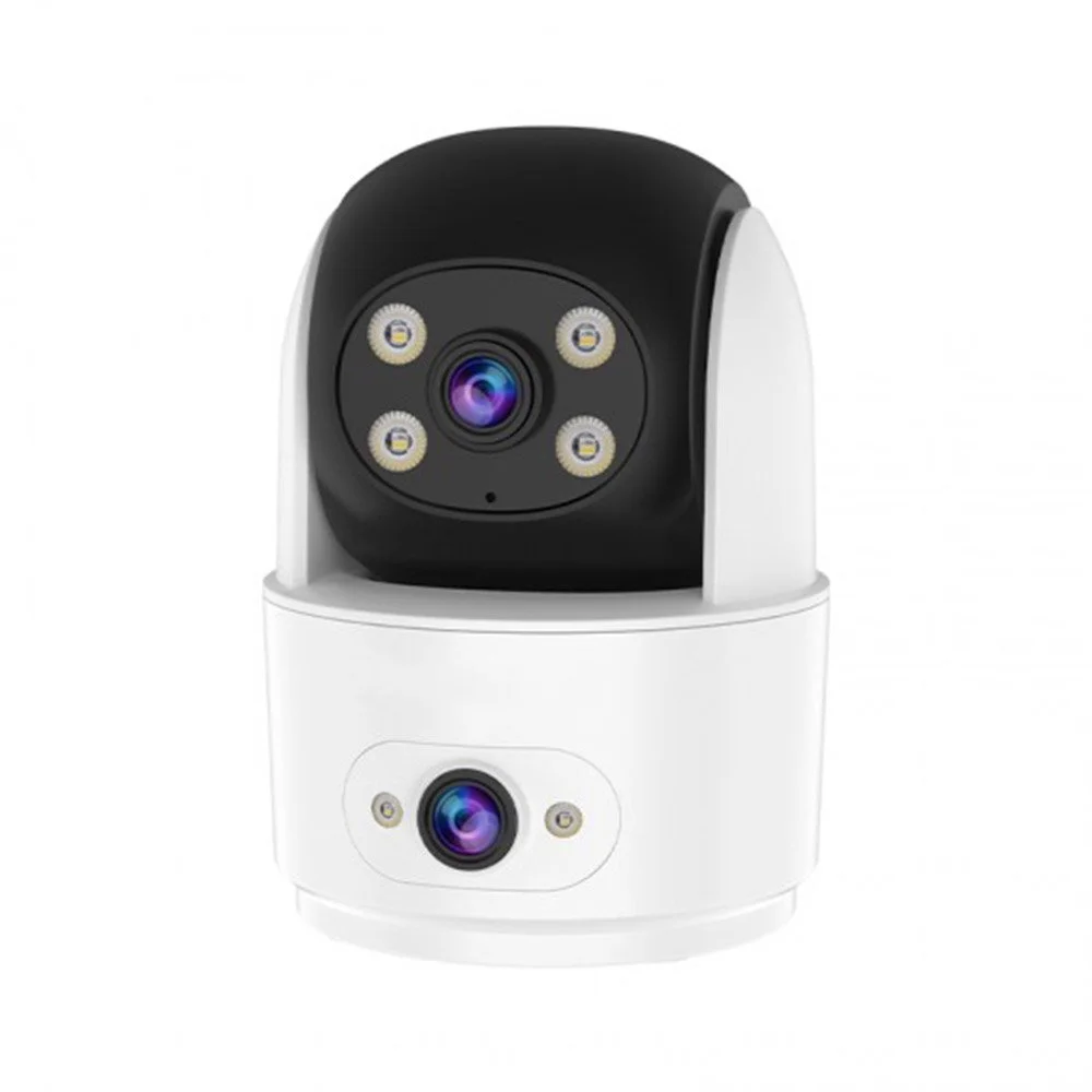 Camera supraveghere interior WiFi PT cu lentila duala Vstarcam C996DR, 1 MP, 4 mm, detectie miscare, auto tracking, night vision, full color, microfon si difuzor, slot card, vizualizare de pe telefon